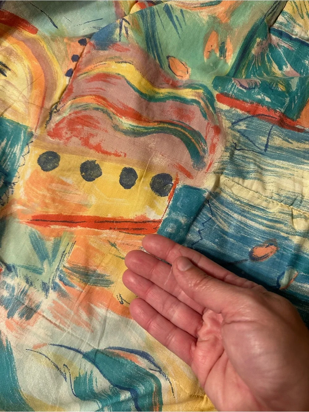 Vintage 80s 90s watercolor abstract striped queen comforter